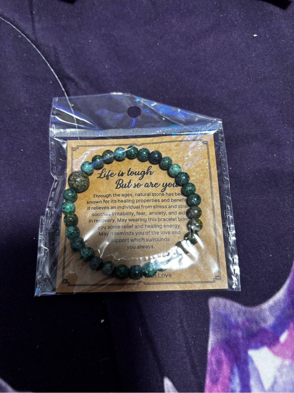 Green Natural Stone Beaded Bracelet - Collection